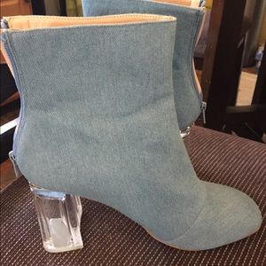 Denim ankle boots